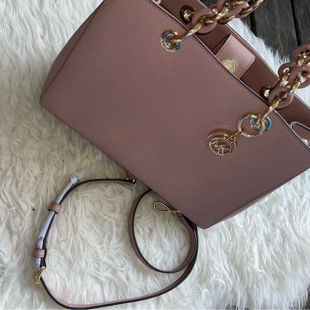 NWOT $248 Michael Kira Cynthia Saffiano leather satchel with longer strap - Picture 13 of 15